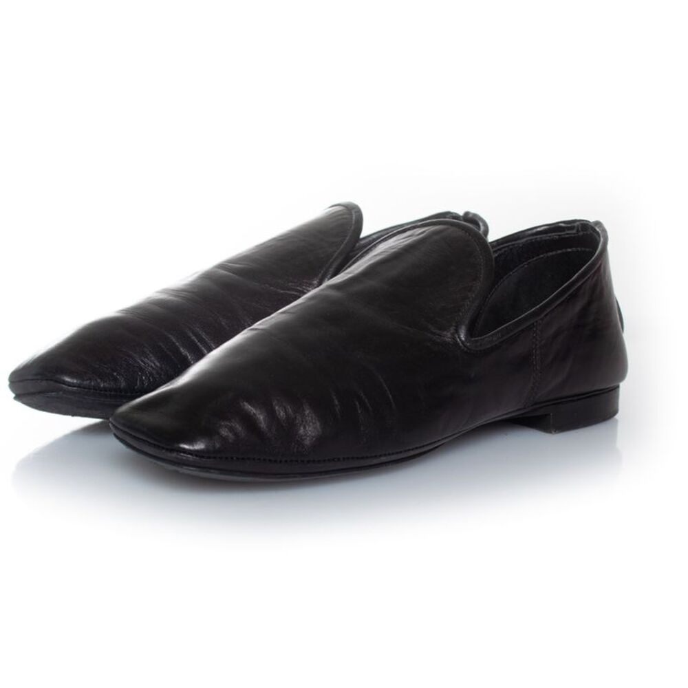 Lemaire black leather loafers